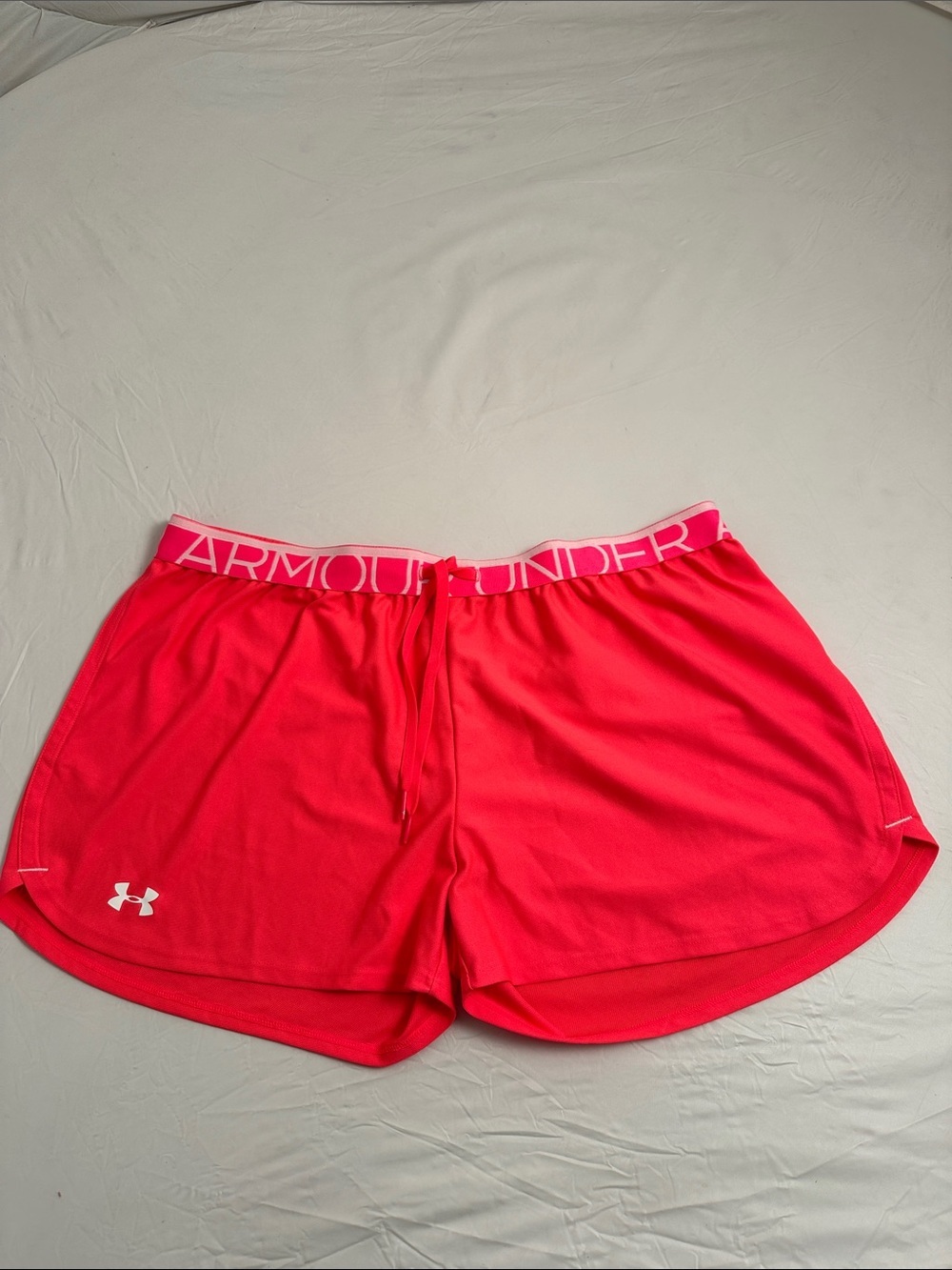 Under Armour Tech Play neon coral shorts XL